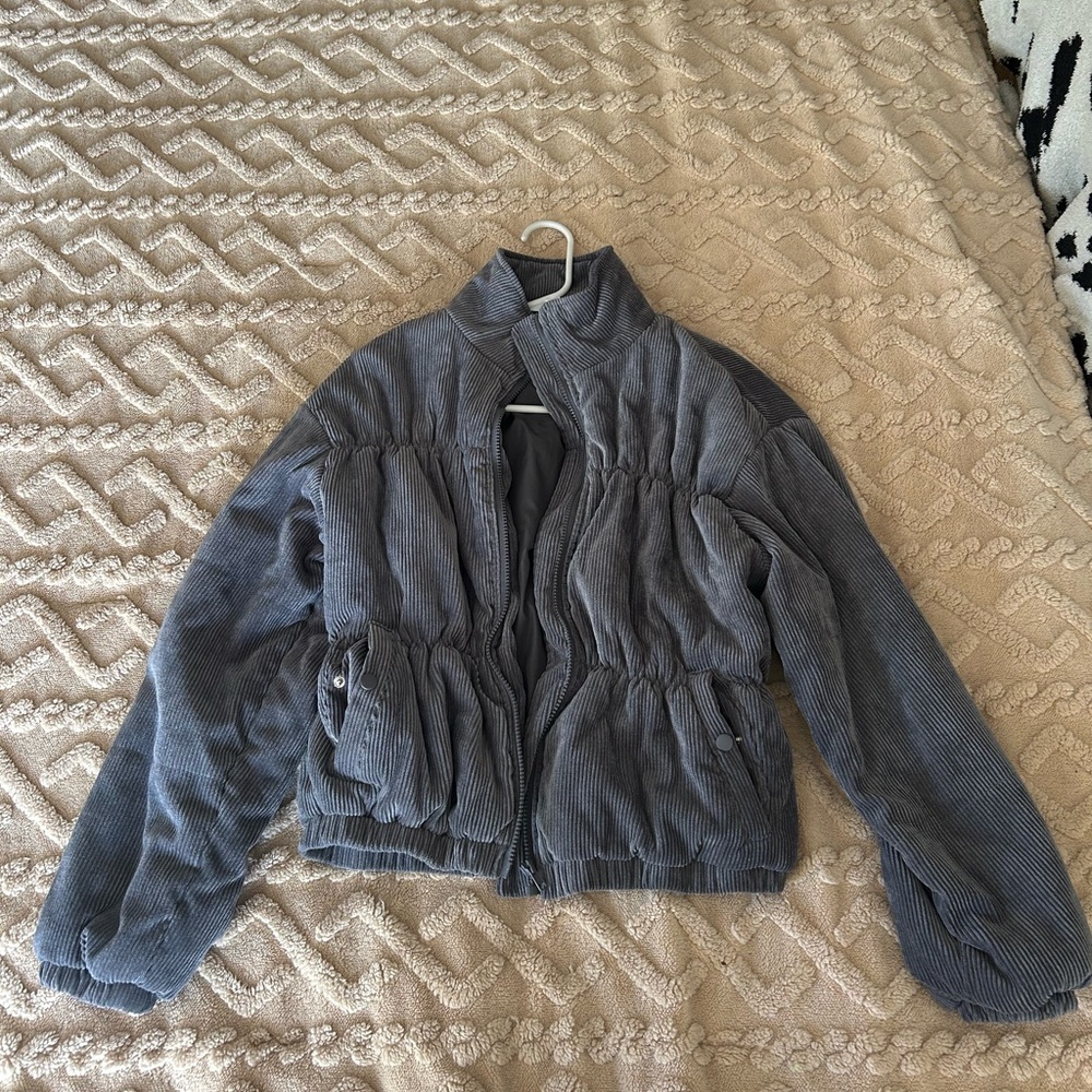 Small Grey corduroy crop jacket
